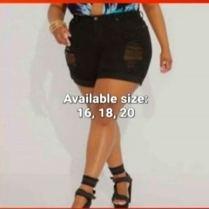 Ashley Stewart curvy girl black shorts